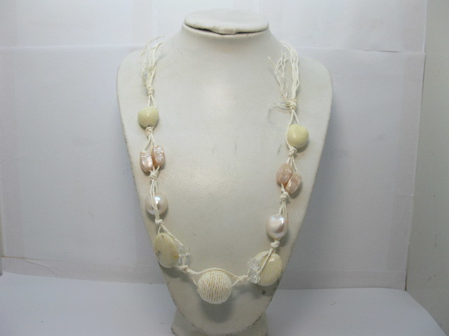 12X Ivory Handmade Paper Necklaces